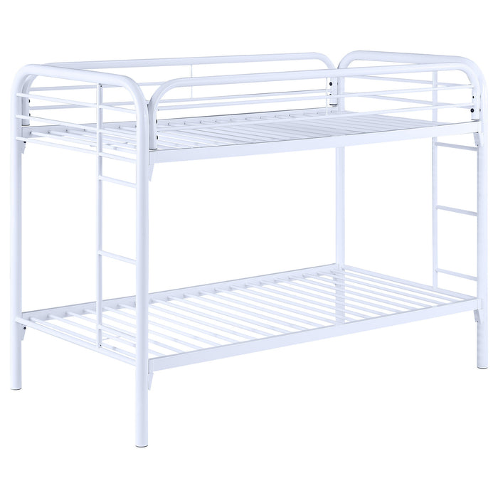 Coaster Morgan Twin Over Twin Bunk Bed White Default Title