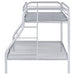 Coaster Morgan Twin Over Full Bunk Bed Silver Default Title