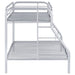 Coaster Morgan Twin Over Full Bunk Bed Silver Default Title