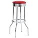 Coaster Theodore Upholstered Top Bar Stools Red and Chrome (Set of 2) Default Title