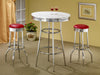 Coaster Theodore Upholstered Top Bar Stools Red and Chrome (Set of 2) Default Title