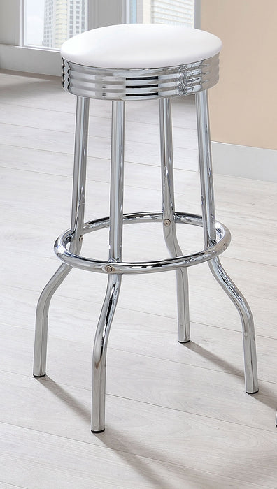 Coaster Theodore Upholstered Top Bar Stools White and Chrome (Set of 2) Black