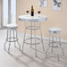 Coaster Theodore Round Bar Table Chrome and Glossy White Black