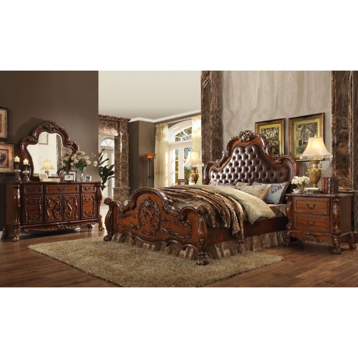 Dresden Upholstered Bed with Button Tufted & Low Profile Footboard