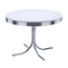 Coaster Retro Round Dining Set Glossy White and Black Red