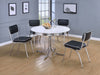 Coaster Retro Round Dining Set Glossy White and Black Black