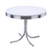 Coaster Retro Round Dining Table Glossy White and Chrome Default Title