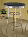 Coaster Theodore Round Bar Table Chrome and Glossy White Black