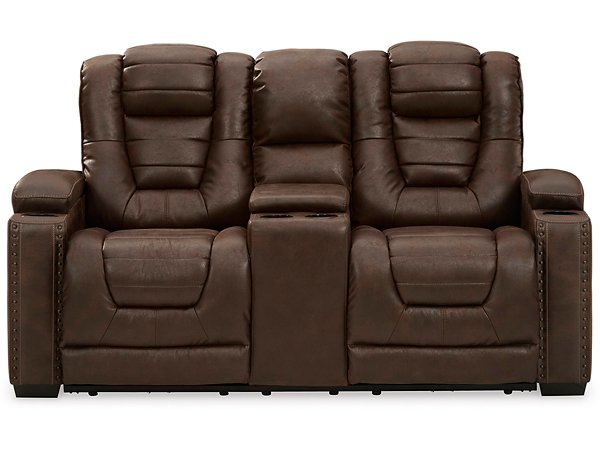 Owner's Box Power Reclining Loveseat with Console