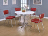 Coaster Retro Open Back Side Chairs Black and Chrome (Set of 2) Red