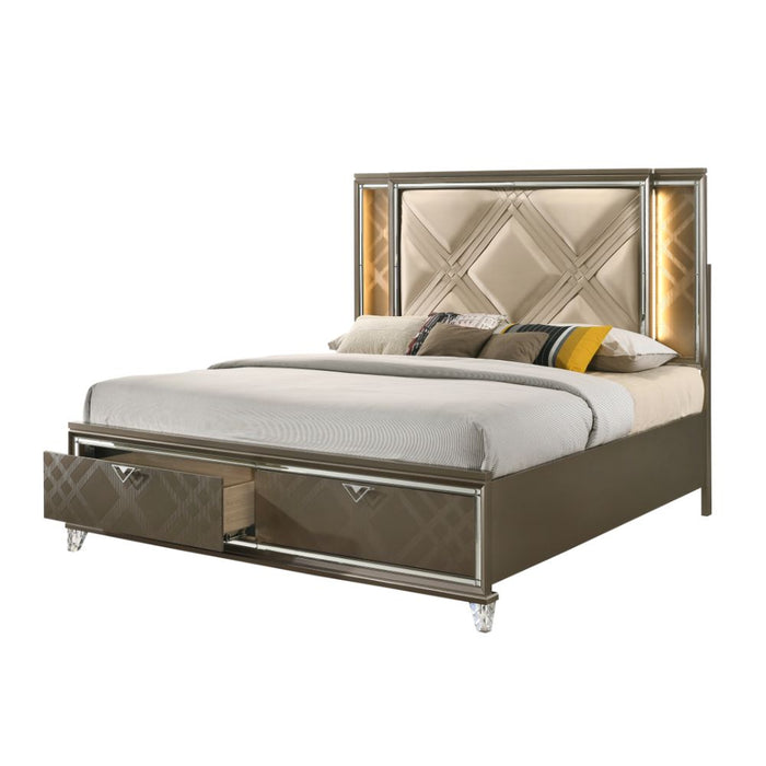 Skylar Upholstered Storage Bed with LED Light