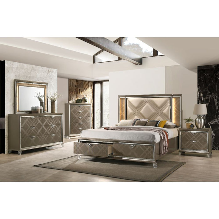 Skylar Upholstered Storage Bed with LED Light