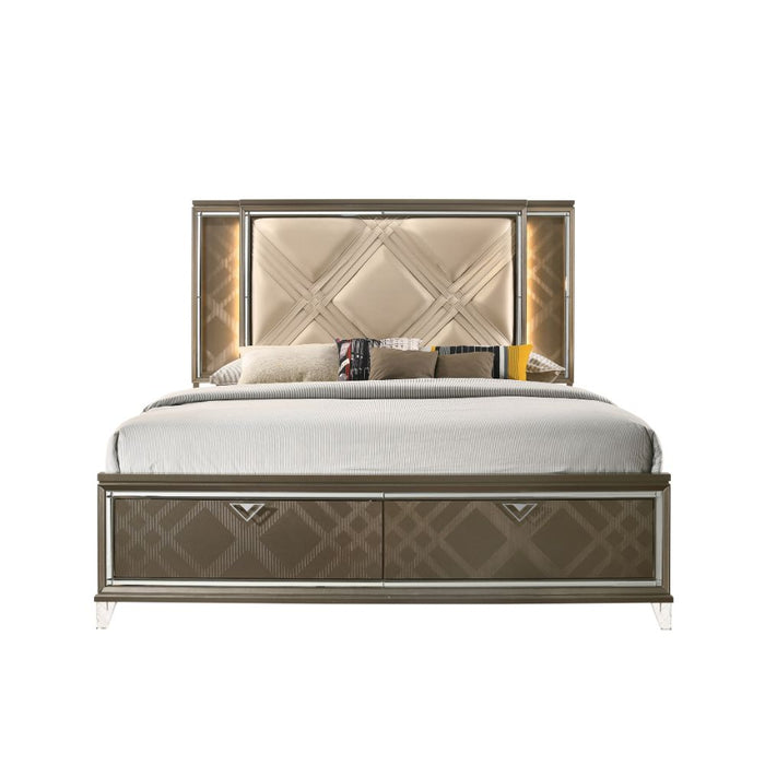 Skylar Upholstered Storage Bed with LED Light