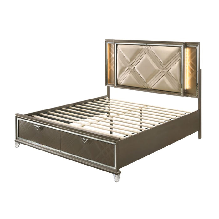 Skylar Upholstered Storage Bed with LED Light