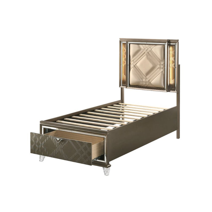 Skylar Upholstered Storage Bed with LED Light