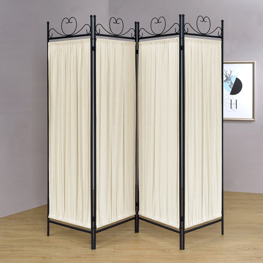 Coaster Dove 4-panel Folding Screen Beige and Black Default Title