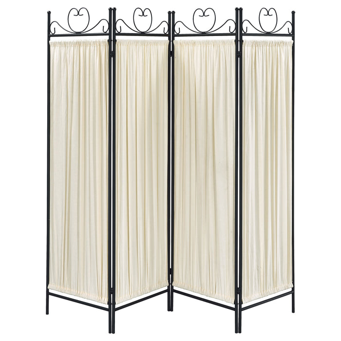 Coaster Dove 4-panel Folding Screen Beige and Black Default Title