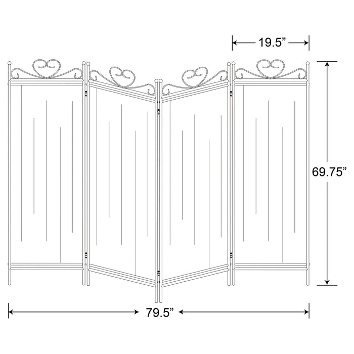 Coaster Dove 4-panel Folding Screen Beige and Black Default Title