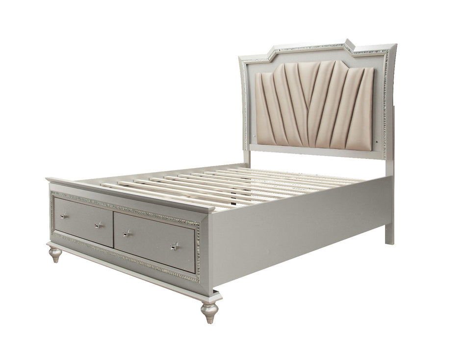 Kaitlyn Upholstered Bed with Storage & LED