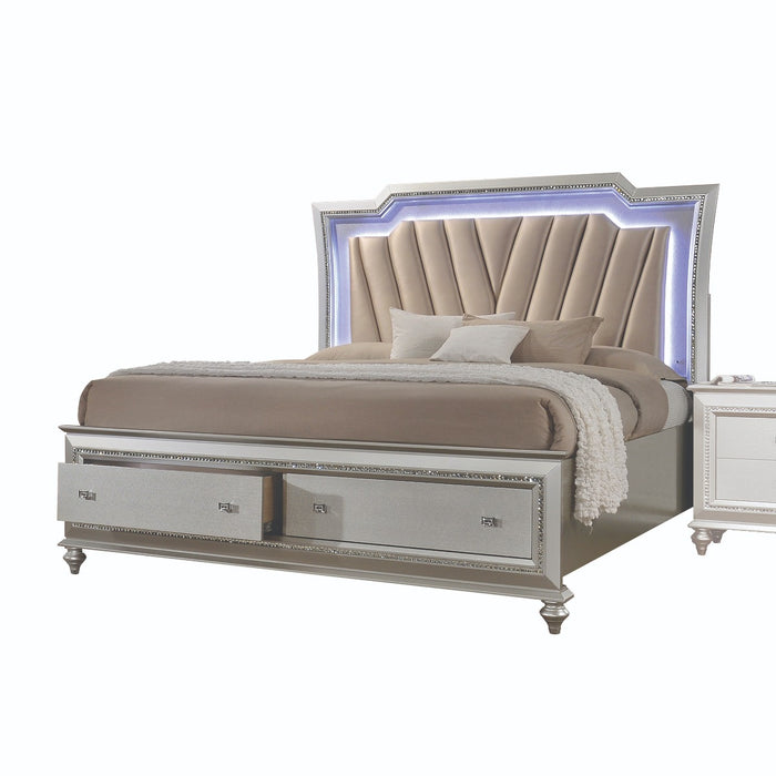 Kaitlyn Upholstered Bed with Storage & LED