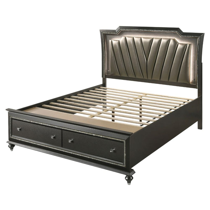 Kaitlyn Upholstered Bed with Storage & LED