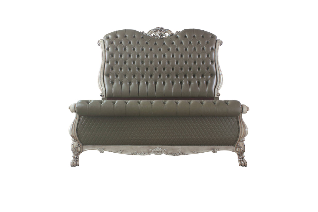 Dresden Upholstered with Button Tufted & Diamond Pattern Footboard