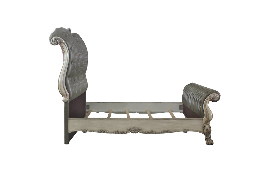 Dresden Upholstered with Button Tufted & Diamond Pattern Footboard