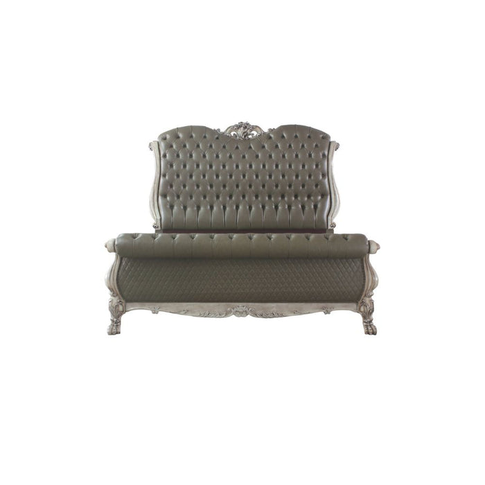 Dresden Upholstered with Button Tufted & Diamond Pattern Footboard