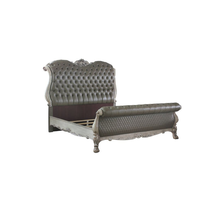 Dresden Upholstered with Button Tufted & Diamond Pattern Footboard
