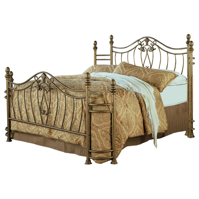 Coaster Sydney Bed Antique Brushed Gold Eastern King