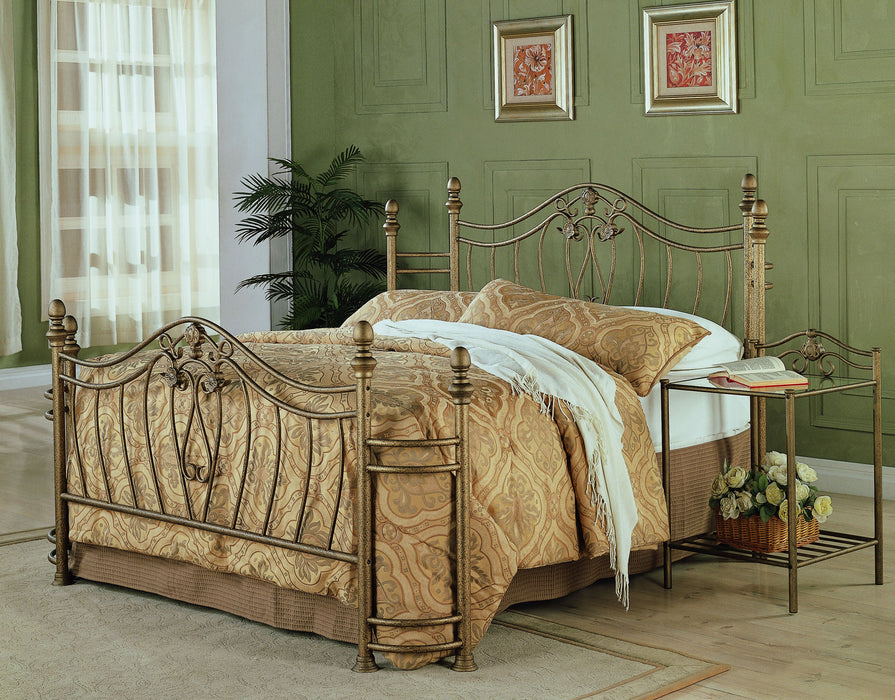 Coaster Sydney Bed Antique Brushed Gold Eastern King