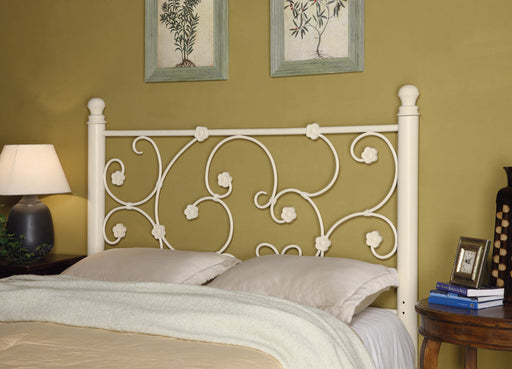 Coaster Chelsea / Full Headboard with Floral Pattern White Default Title