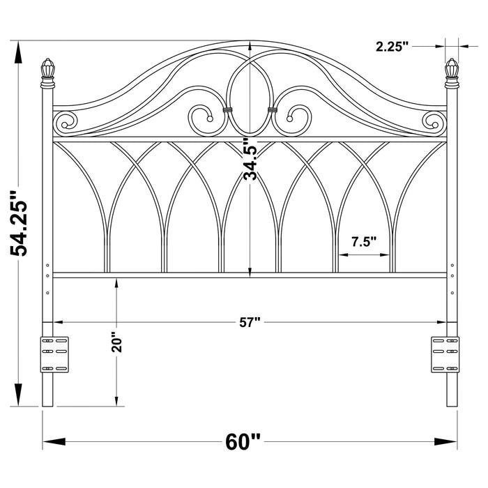 Coaster Zola / Full Metal Scroll Headboard Brown Default Title