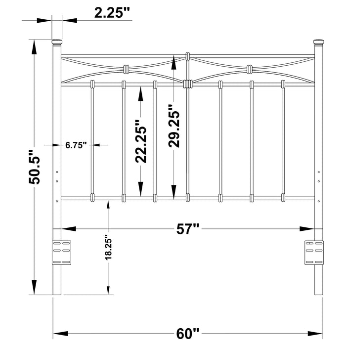 Coaster Lane / Full Metal Headboard Rustic Bronze Default Title