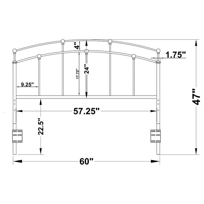 Coaster Bryant / Full Metal Arched Headboard Black Default Title