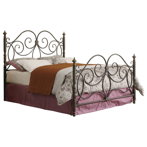 Coaster London Metal Scroll Bed Dark Bronze Queen