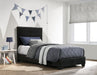 Coaster Conner Upholstered Panel Bed Black Twin