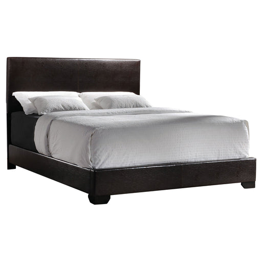 Coaster Conner Upholstered Panel Bed Black and Dark Brown Eastern King