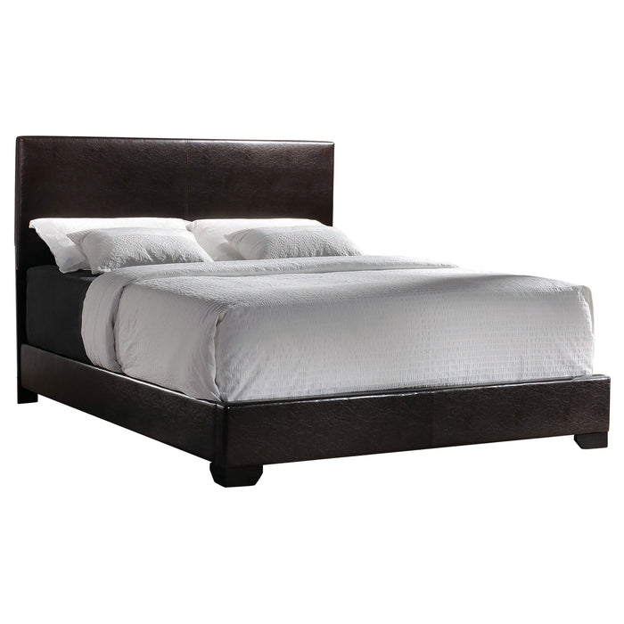 Coaster Conner Upholstered Panel Bed Black and Dark Brown Queen