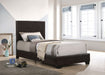 Coaster Conner Upholstered Panel Bed Black and Dark Brown Twin