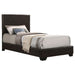 Coaster Conner Upholstered Panel Bed Black and Dark Brown Twin