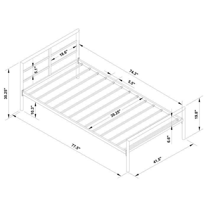 Coaster Fisher Twin Metal Bed Gunmetal Full