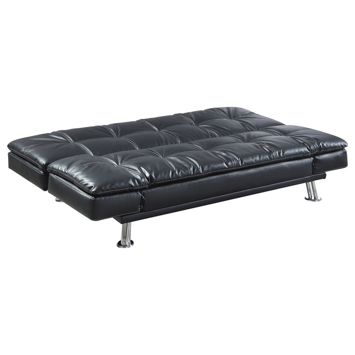 Coaster Dilleston Tufted Back Upholstered Sofa Bed Black Default Title