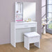 Coaster Harvey 2-piece Vanity Set with Lift-Top Stool White Default Title