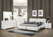 Coaster Jeremaine Bedroom Set Glossy White Eastern King Set of 4