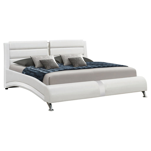 Coaster Jeremaine Upholstered Bed White Eastern King