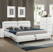 Coaster Jeremaine Upholstered Bed White Cal King