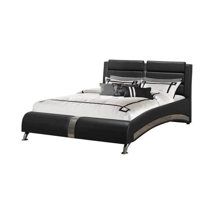 Coaster Jeremaine King Upholstered Bed Black Eastern King