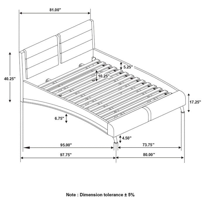 Coaster Jeremaine King Upholstered Bed Black Cal King