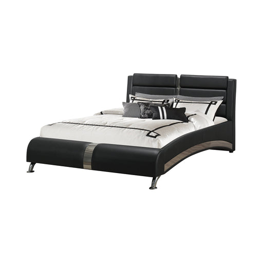 Coaster Jeremaine King Upholstered Bed Black Cal King